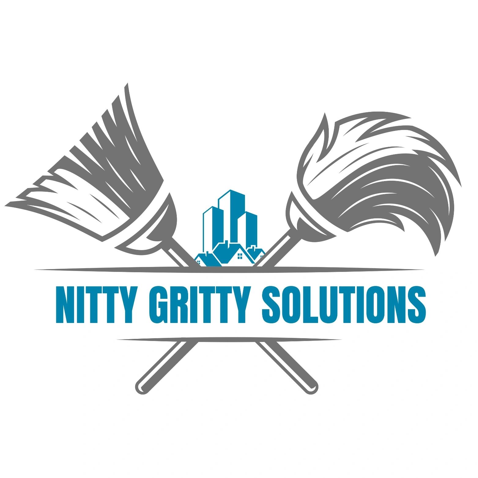 Nitty Gritty Solutions logo with a broom and duster