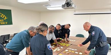 Sort, list, and label activity with School Resource Officers at Crystal City ISD