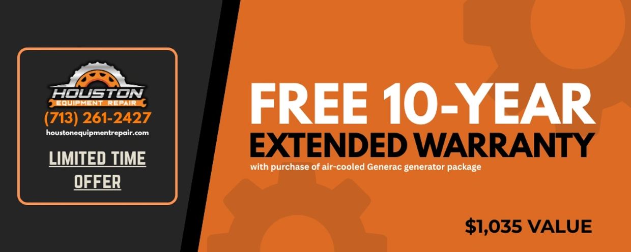 Free 10-year warranty with Generac air-cooled generator installation