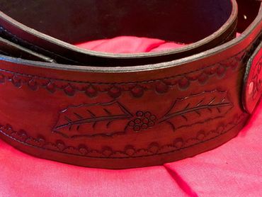 4" Santa hand tooled belt.