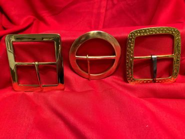 Various belt buckles.