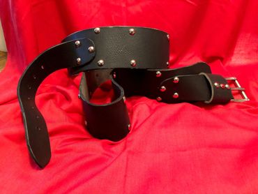 4" black studded belt