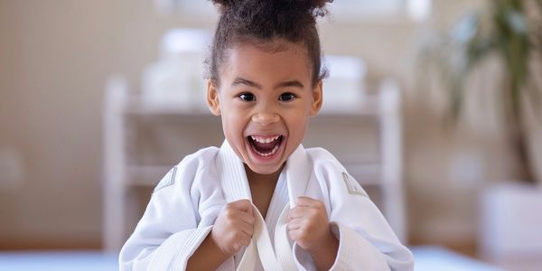 Little girl that is excited about doing well or earning something 