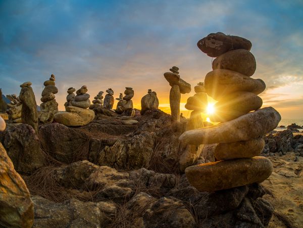 Stacked rocks that are balanced