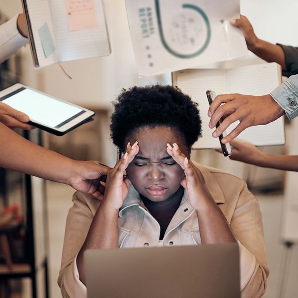 A woman with low focus due to ADHD