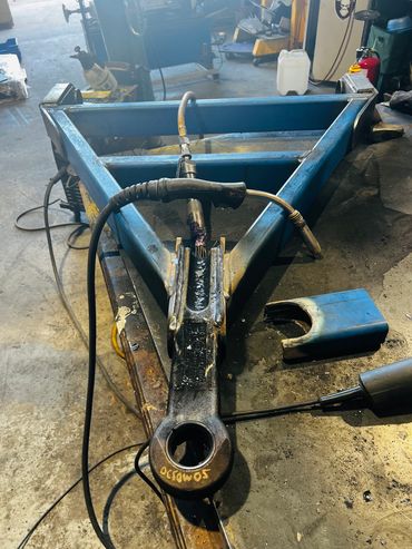 a truck draw bar thats been modified and extended