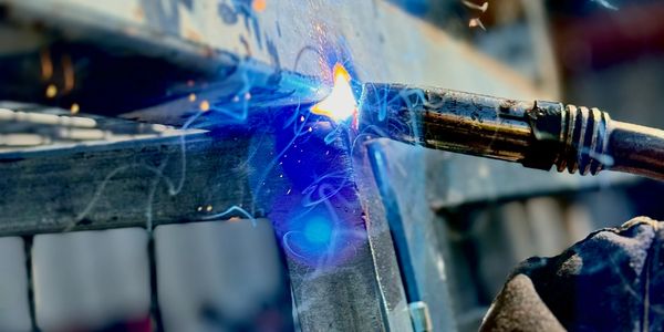 a close up shot of a mig weld arc
