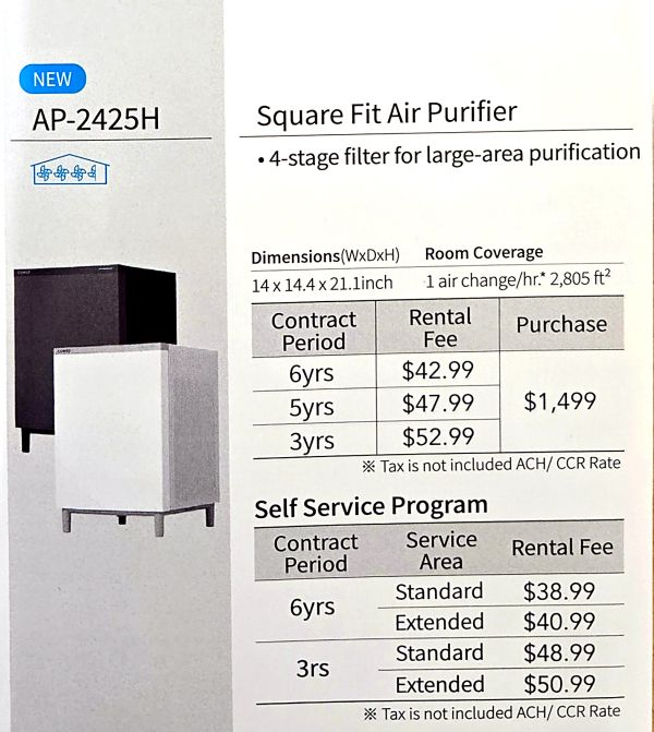 Square Fit Air Purifier pricing and features.
