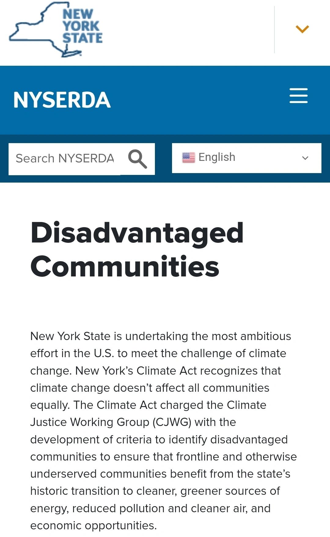 Link to environmental justice areas interactive map.