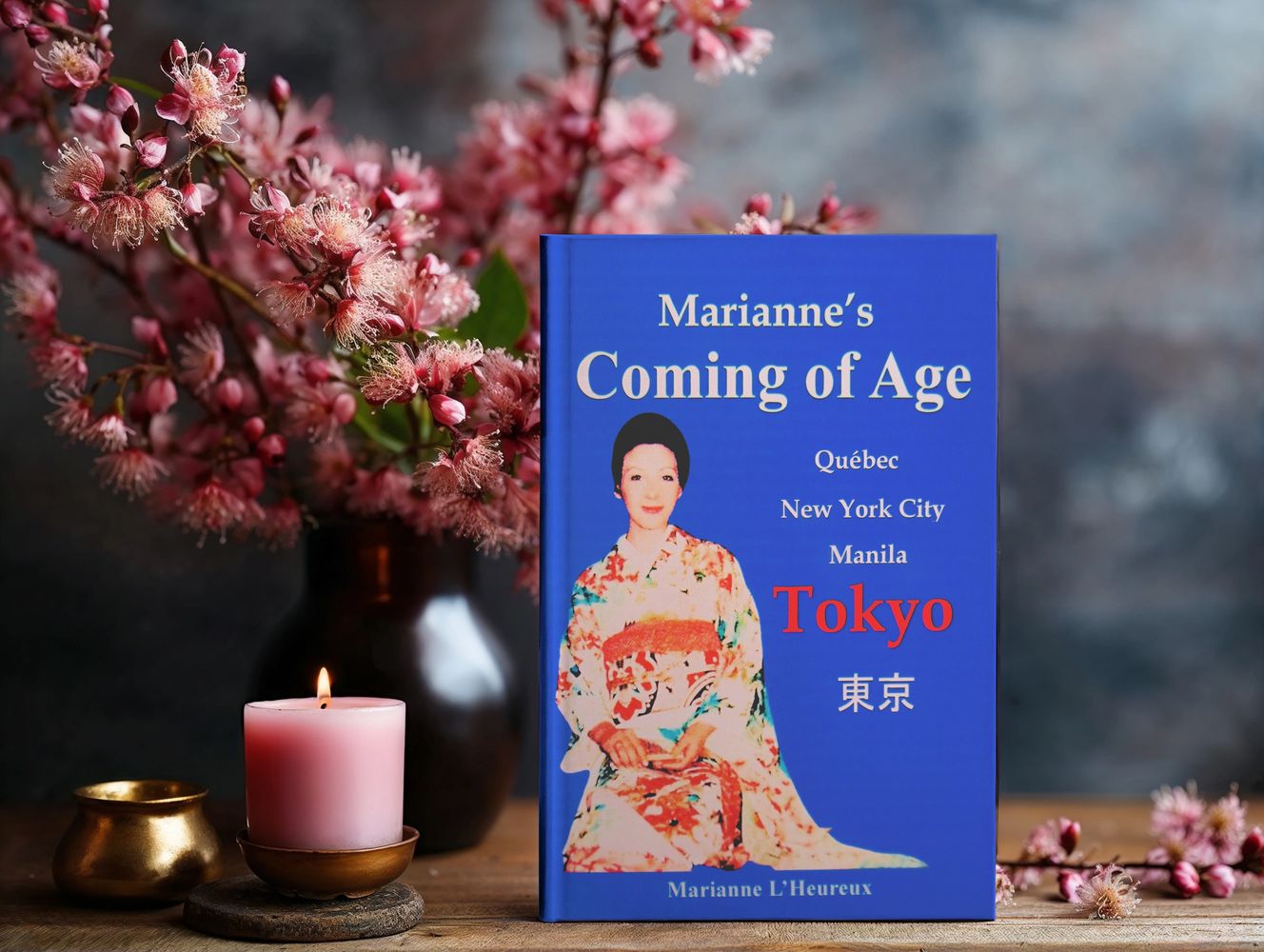 A photo of Marianne L'Heureux on cover of her book.