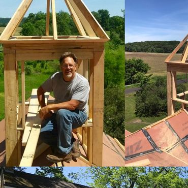 Montage of Chris Corey, historic renovation in process by Corey-Built