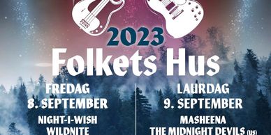 2023 Folkets Hus music event poster for September 8-9.