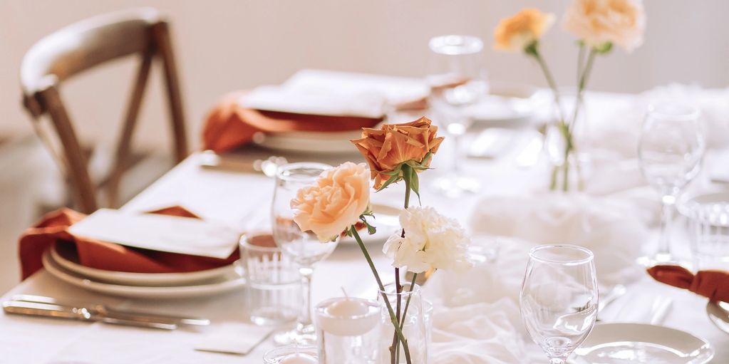 Modern bud vases for reception styling