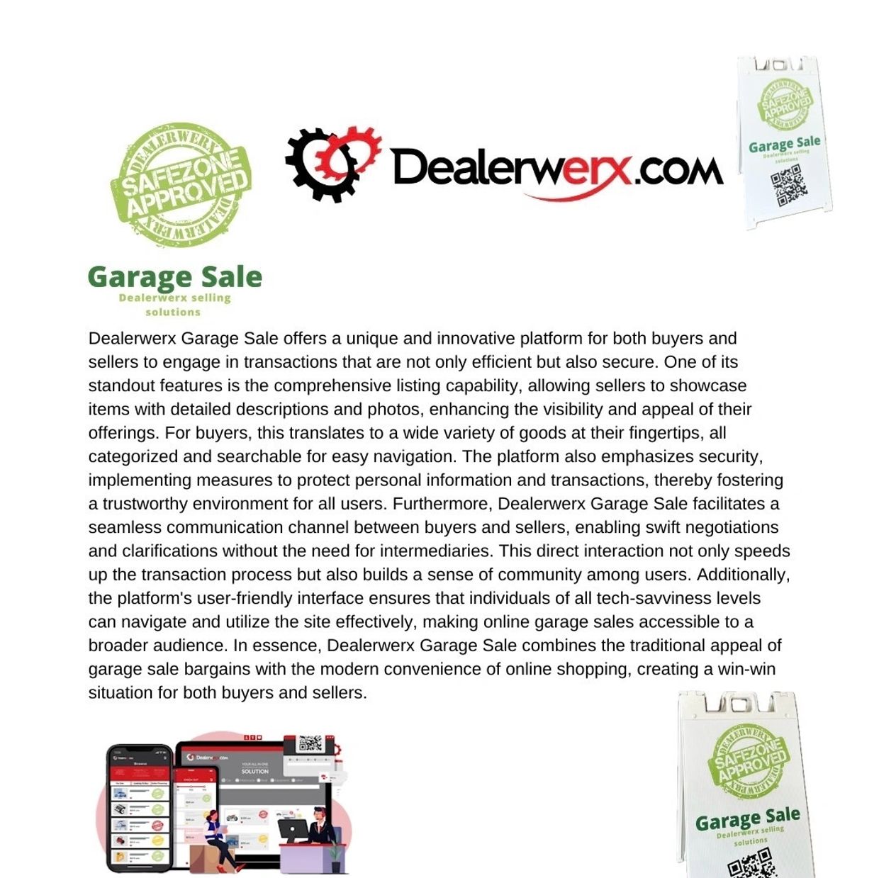 Dealerwerx Garage Sale app features