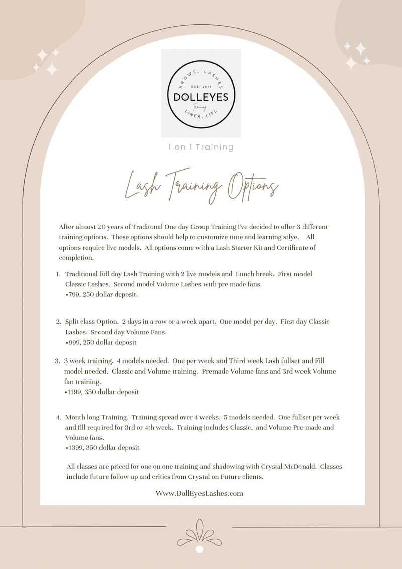 lash trainig options