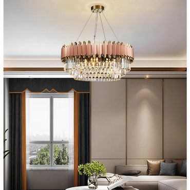 High quality crystal chandelier in rose gold color