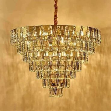 Living room crystal chandelier with LED lights