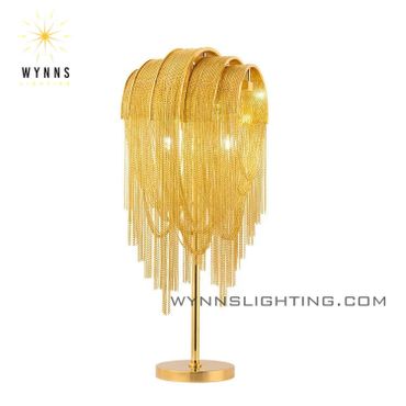 Fashion golden color metal chain table lamp