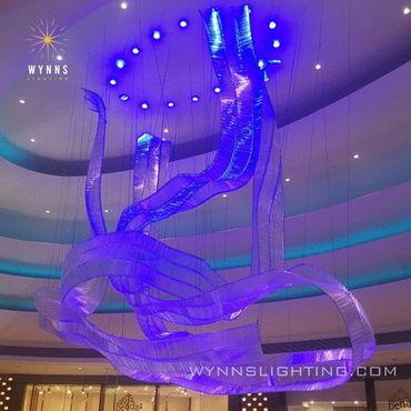Large glass belt lighting for shopping mall