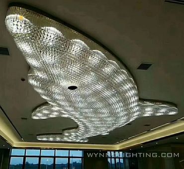 Shark design crystal ceiling light for villa