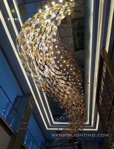 Glass fishes pendant lighting for hotel corridor