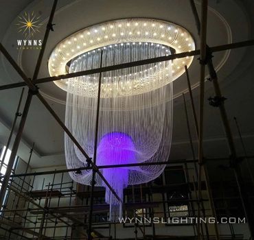 Jellyfish design large customized crystal chandelier lighting for KTV
