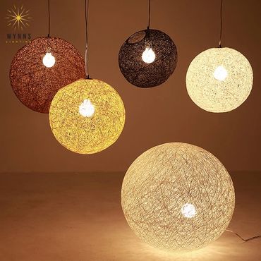Rattan ball modern chandelier pendant lamp