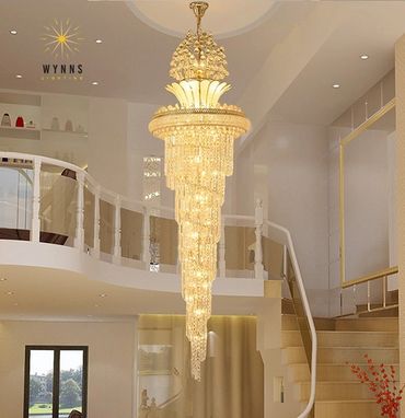 Luxurious crystal chandelier pendant lamp for staircase