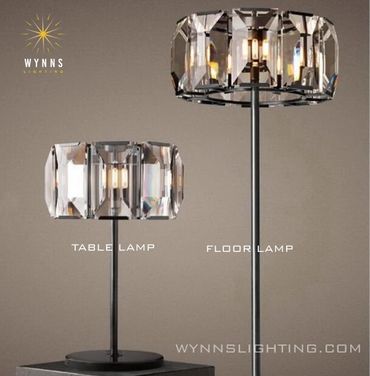 Harlow crystal floor lamp and table lamp