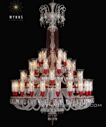 Luxury and Large Baccarat Crystal Hotel Chandelier Pendant Lamp