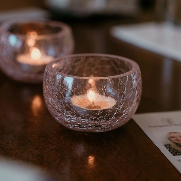 Lighted wellness candles at a premium Tranquility Wellbeing Retreat at Barberstown Castle.