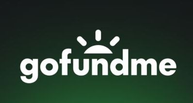 GoFundMe logo with a green background and sun icon.