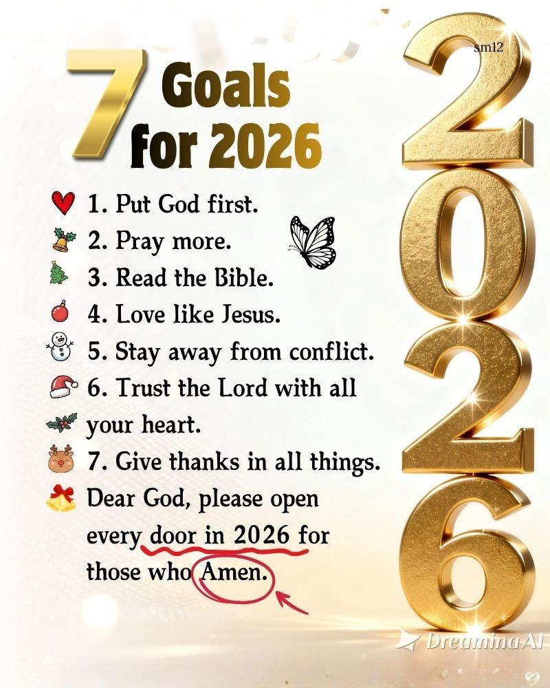 Seven spiritual goals for 2026 centered on faith, prayer, and gratitude.