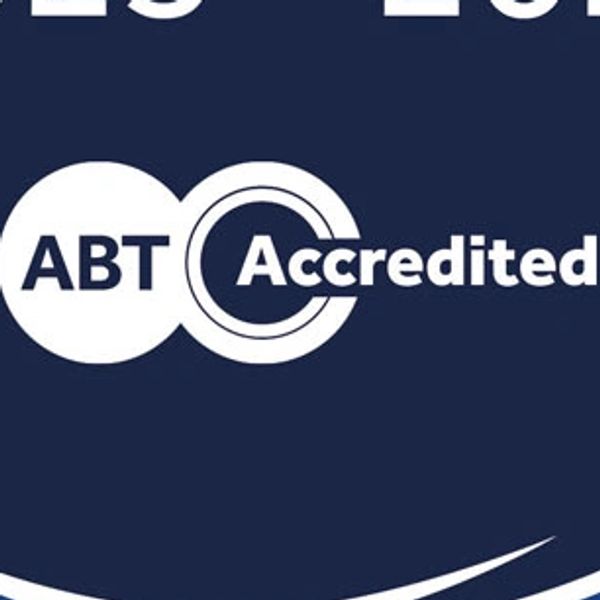 ABT accredited logo representing professional standards used by Vonnie’s to showcase certified