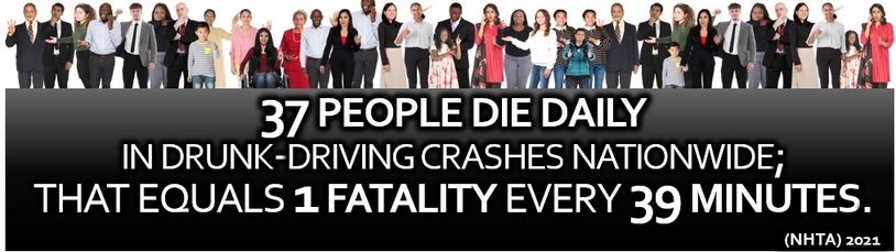37 people die daily in drunk driving crashes nationwide.  Let's stop this now!