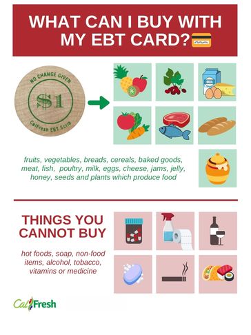 Infographic explaining what can and cannot be bought with an EBT card.