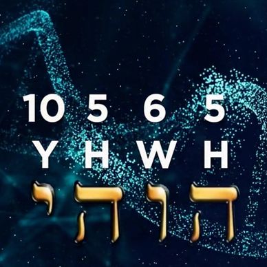 The Tetragrammaton YHWH with Hebrew letters and numerical values.
