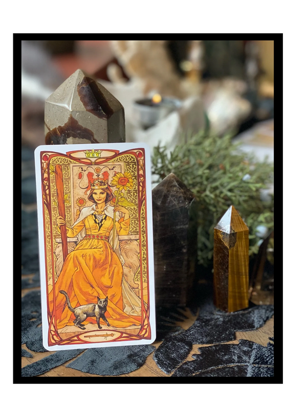 Court cards are often people and signifiers in a reading. I identify with the Queen of Wands.