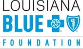 Logo of Louisiana Blue Cross Blue Shield Foundation in black and blue.