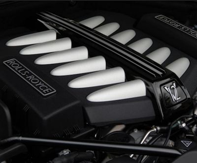A clean Rolls Royce V12 engine after engine detail at our studio in Huntington Beach