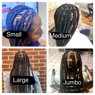 1 Pack Small Box Braids With Curly Ends 32 Inch Long Box Braids