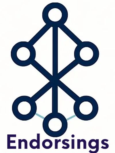 Abstract network logo with circles connected by lines, labeled 'Endorsings'.