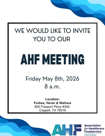 Invitation to AHF meeting on May 8th, 2026, at 8 a.m. in Coppell, TX.