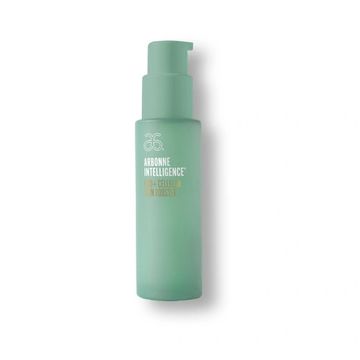Green bottle of Arbonne Intelligence product.