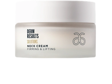 Container of Derm Results neck cream for firming and lifting.