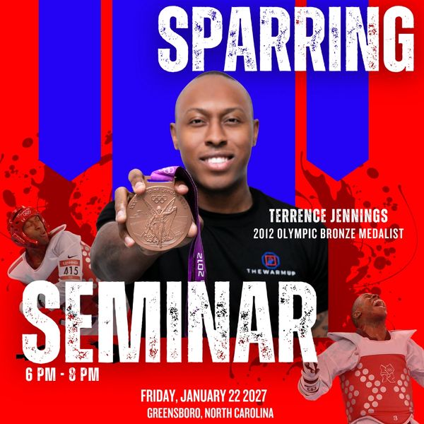 Flyer for sparring seminar with Olympic medalist Terrence Jennings.
