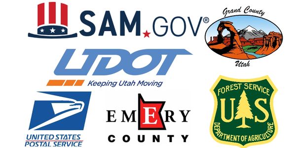 Logos of various government agencies.