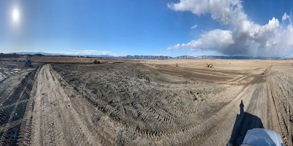 A panoramic picture of a construction site.