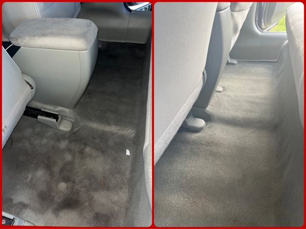 Before and after carpet shampoo detailing 