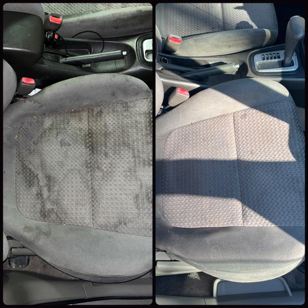 Before and after seat shampoo detailing 